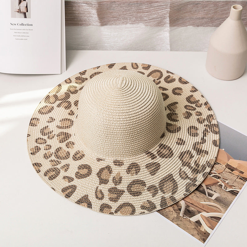 Wholesale Summer Leopard Print Straw Hats